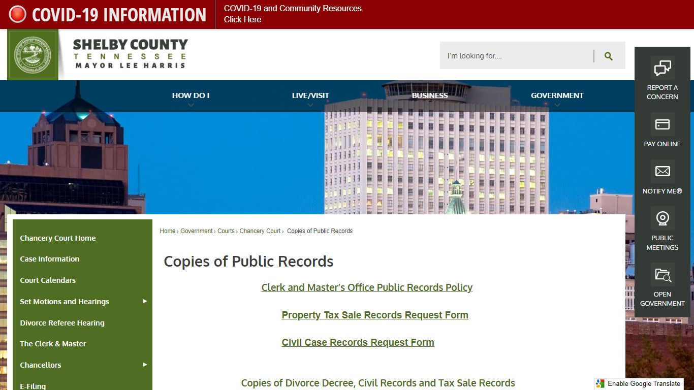Copies of Public Records | Shelby County, TN - Official Website