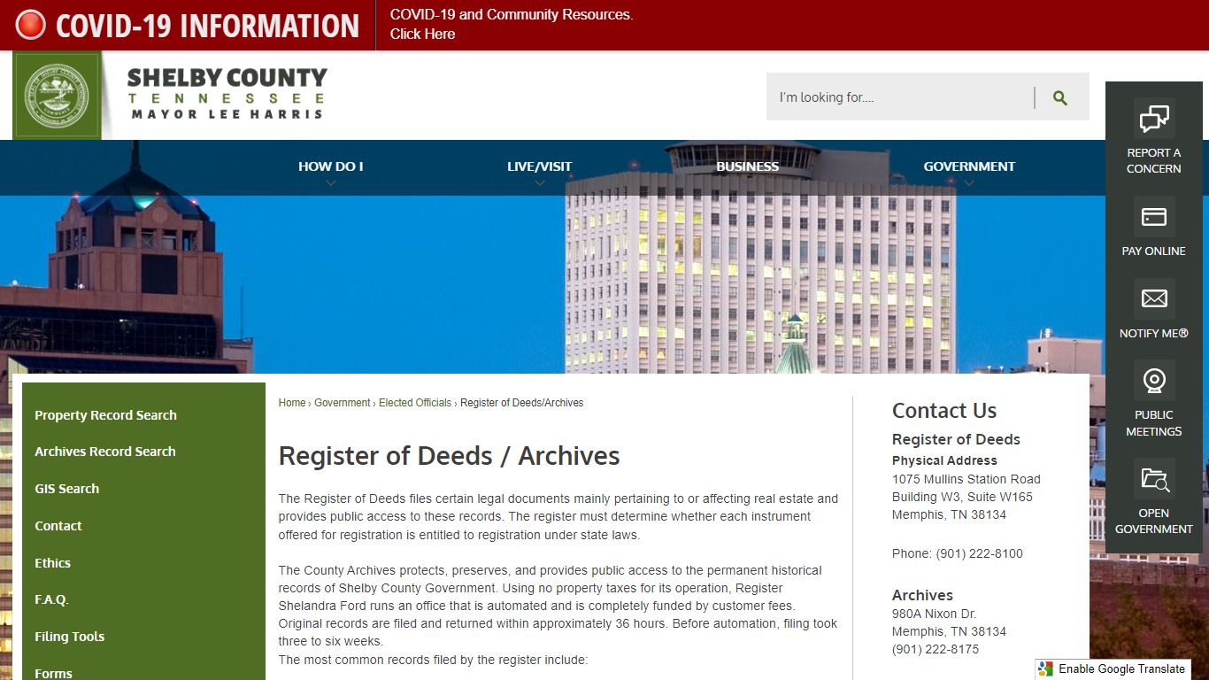 Register of Deeds / Archives - Shelby County, TN